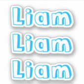 Cute Kinder Blue Name Sticker (Voorkant)