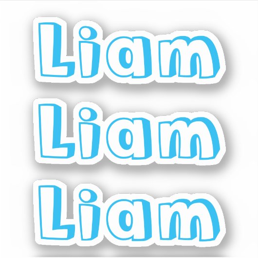 Cute Kinder Blue Name Sticker (Voorkant)