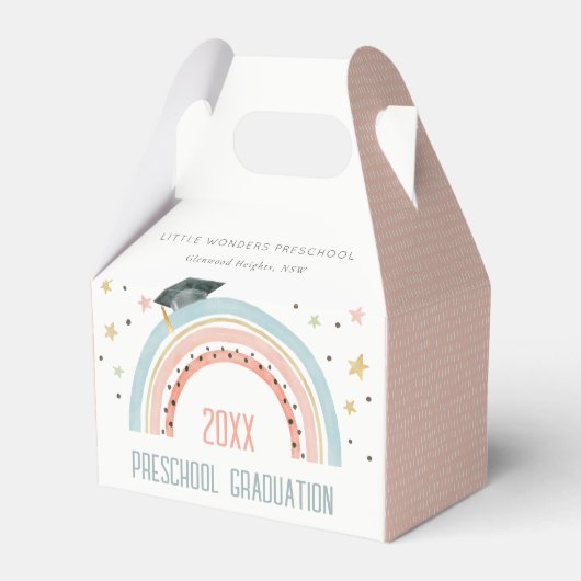 Cute Kinder Boho Rainbow Stars Preschool Afstudere Bedankdoosjes (Voorkant Zijde)