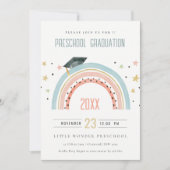 Cute Kinder Boho Rainbow Stars Preschool Afstudere Kaart (Voorkant)