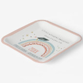 Cute Kinder Boho Rainbow Stars Preschool Afstudere Papieren Bordje (Gebogen)