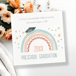 Cute Kinder Boho Rainbow Stars Preschool Afstudere Servet