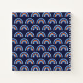 Cute Kinder Boho-regenboog op Navy Blue Notitieboe Notitieboek (Achterkant)