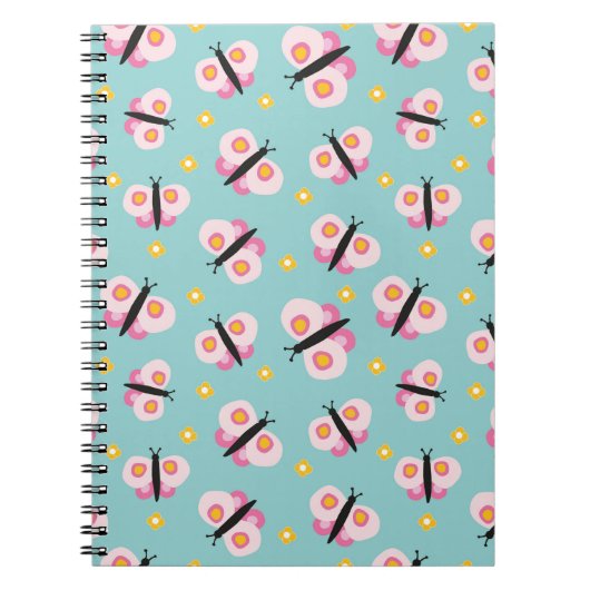 Cute Kinder Butterfly-patroon Notitieboek (Voorkant)