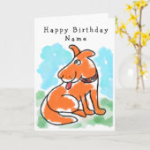 Cute Kinder Cartoon Dog Birthday Card Kaart (Gele Bloem)