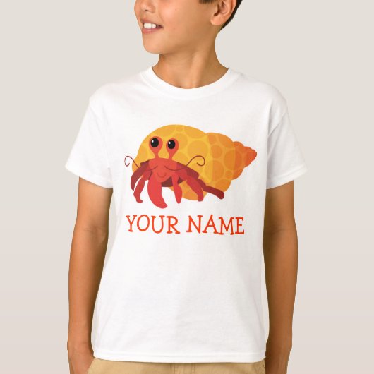 Cute Kinder Cartoon Hermit Crab T-shirt (Voorkant)