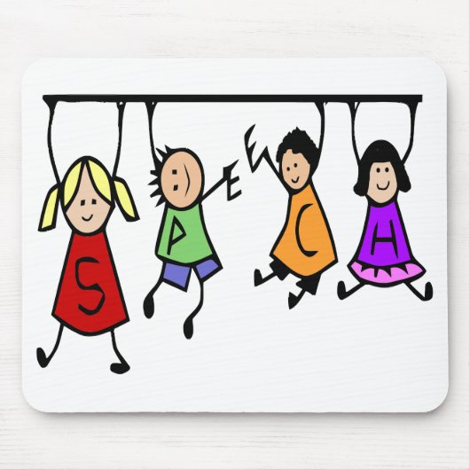 Cute Kinder Cartoon Speech Therapist art. Muismat (Voorkant)