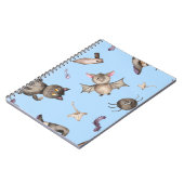 Cute Kinder Cat Bat Spider Halloween Pattern Notitieboek (Linkerzijde)