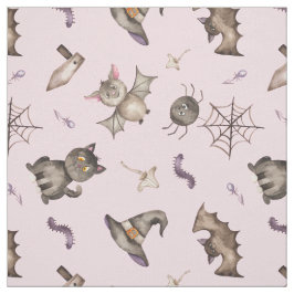 Cute Kinder Cat Bat Spider Halloween Pattern Stof