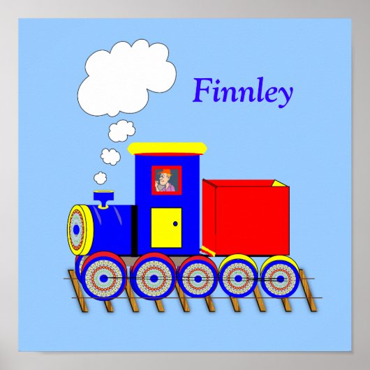 Cute Kinder Choo Choo Train Personalized Poster (Voorkant)