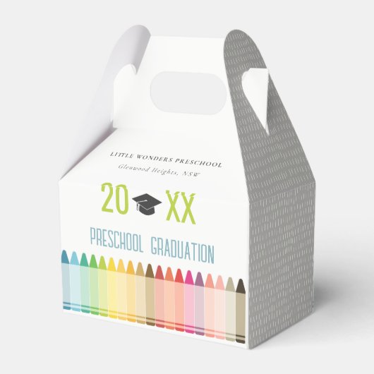 Cute Kinder Crayon Fun Rainbow Preschool Afstudere Bedankdoosjes (Achterkant)