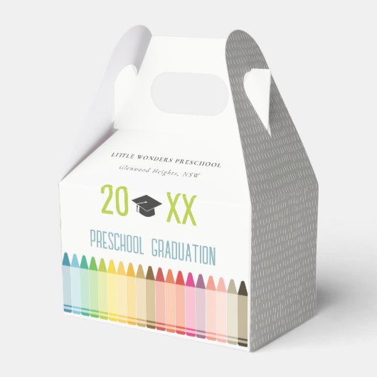 Cute Kinder Crayon Fun Rainbow Preschool Afstudere Bedankdoosjes (Voorkant Zijde)