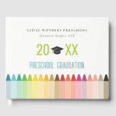 Cute Kinder Crayon Fun Rainbow Preschool Afstudere Gastenboek (Voorkant)