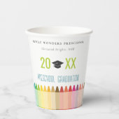 Cute Kinder Crayon Fun Rainbow Preschool Afstudere Papieren Bekers (Voorkant)