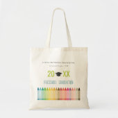 Cute Kinder Crayon Fun Rainbow Preschool Afstudere Tote Bag (Voorkant)