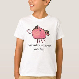 Cute Kinder Crayon Pig Shirt