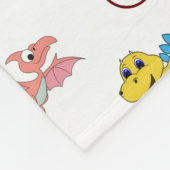 Cute Kinder Dinosaur Animal Pattern Waterverf Name Fleece Deken (Hoek)
