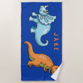 Cute Kinder Dinosaur Fun Strandlaken (Voorkant)