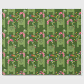 Cute Kinder Dinosaur-kerstinpakpapier Cadeaupapier (Vlak)