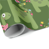 Cute Kinder Dinosaur-kerstinpakpapier Cadeaupapier (Rol Hoek)
