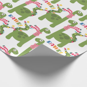 Cute Kinder Dinosaur-kerstinpakpapier Cadeaupapier
