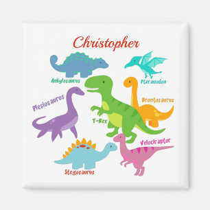 Cute Kinder Dinosaur Names Personalized Magneet