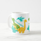 Cute Kinder Dinosaur Personalized Koffiemok (Voorkant links)