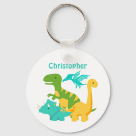 Cute Kinder Dinosaur Personalized Sleutelhanger