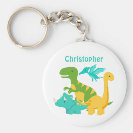Cute Kinder Dinosaur Personalized Sleutelhanger