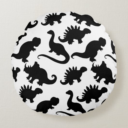 Cute Kinder Dinosaur Pillow Rond Kussen (Voorkant)