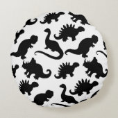 Cute Kinder Dinosaur Pillow Rond Kussen (Achterkant)