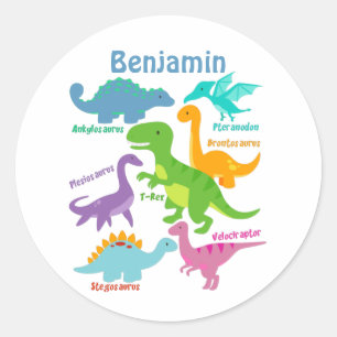 Cute Kinder Dinosaur Ronde Sticker