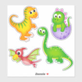 Cute Kinder Dinosaur Sticker (Vel)