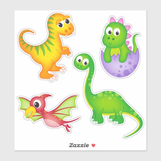 Cute Kinder Dinosaur Sticker (Vel)
