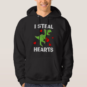 Cute Kinder Dinosaur Valentijnsdag I Steal Hearts Hoodie