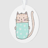 Cute kinder floral cat-illustratie ornament (voorkant)