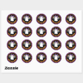 Cute Kinder Girl Ghost & Paarse Glitter Halloween Ronde Sticker (Vel)