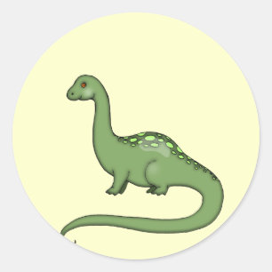 Cute Kinder Green Dinosaur Sticker