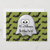 Cute Kinder Halloween Birthday Party Ghost and Bat Kaart (Voorkant)