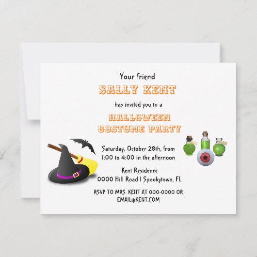 Cute Kinder Halloween Costume Party (Achterkant)