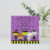 Cute Kinder Halloween Costume Party Invitation Kaart (Staand voorkant)