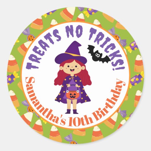 Cute Kinder Halloween Costume Party Ronde Sticker (Voorkant)