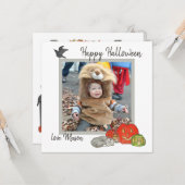 Cute Kinder Halloween-fotokaart Kaart (Voorkant / Achterkant in situ)