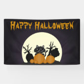Cute Kinder Halloween Party Black Cat Graveyard Spandoek (Horizontaal)