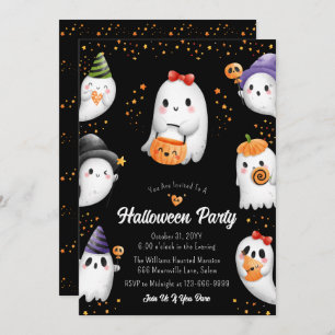 Cute Kinder Halloween Party Invitation Kaart