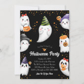 Cute Kinder Halloween Party Invitation Kaart (Voorkant)