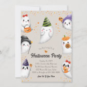 Cute Kinder Halloween Party Invitation Kaart (Voorkant)