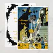 Cute  Kinder Halloween Party Kaart (Voorkant / Achterkant)