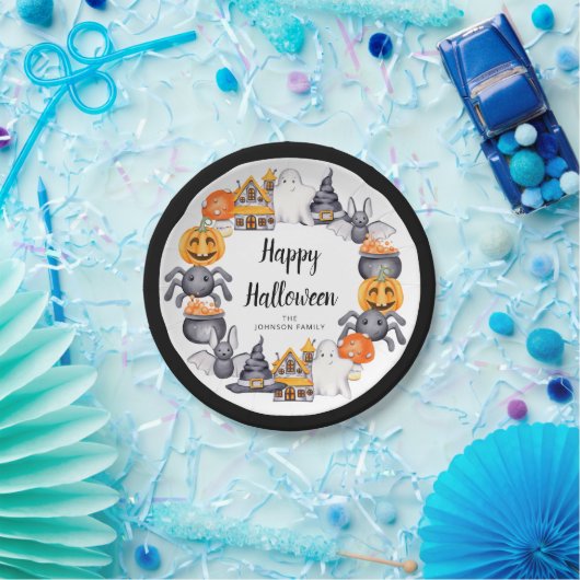 Cute Kinder Halloween Party Papieren Bordje (Feest)