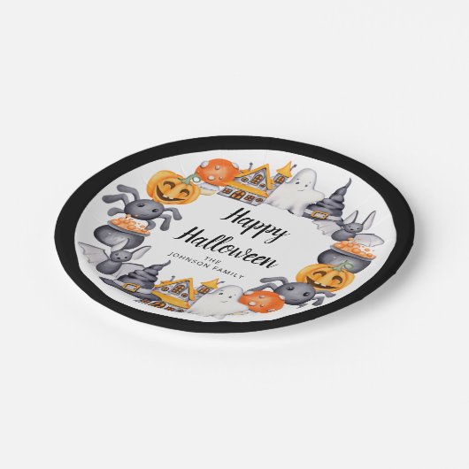 Cute Kinder Halloween Party Papieren Bordje (Gekanteld)